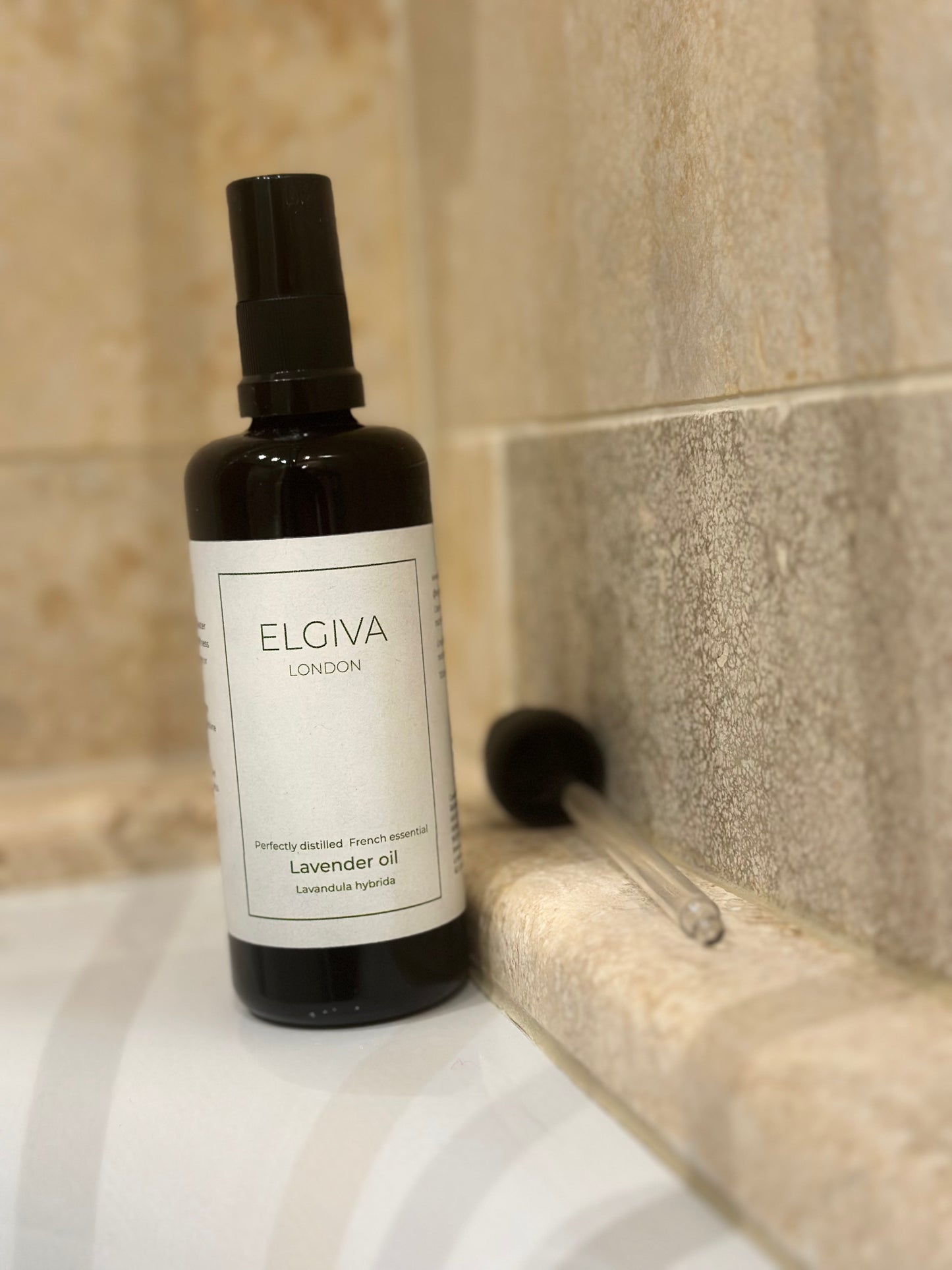 100ml Elgiva London essential Provencal lavender oil, lavandula hybrida, 100% natural, traditionally distilled, undiluted with spray dispenser and screw in pipette