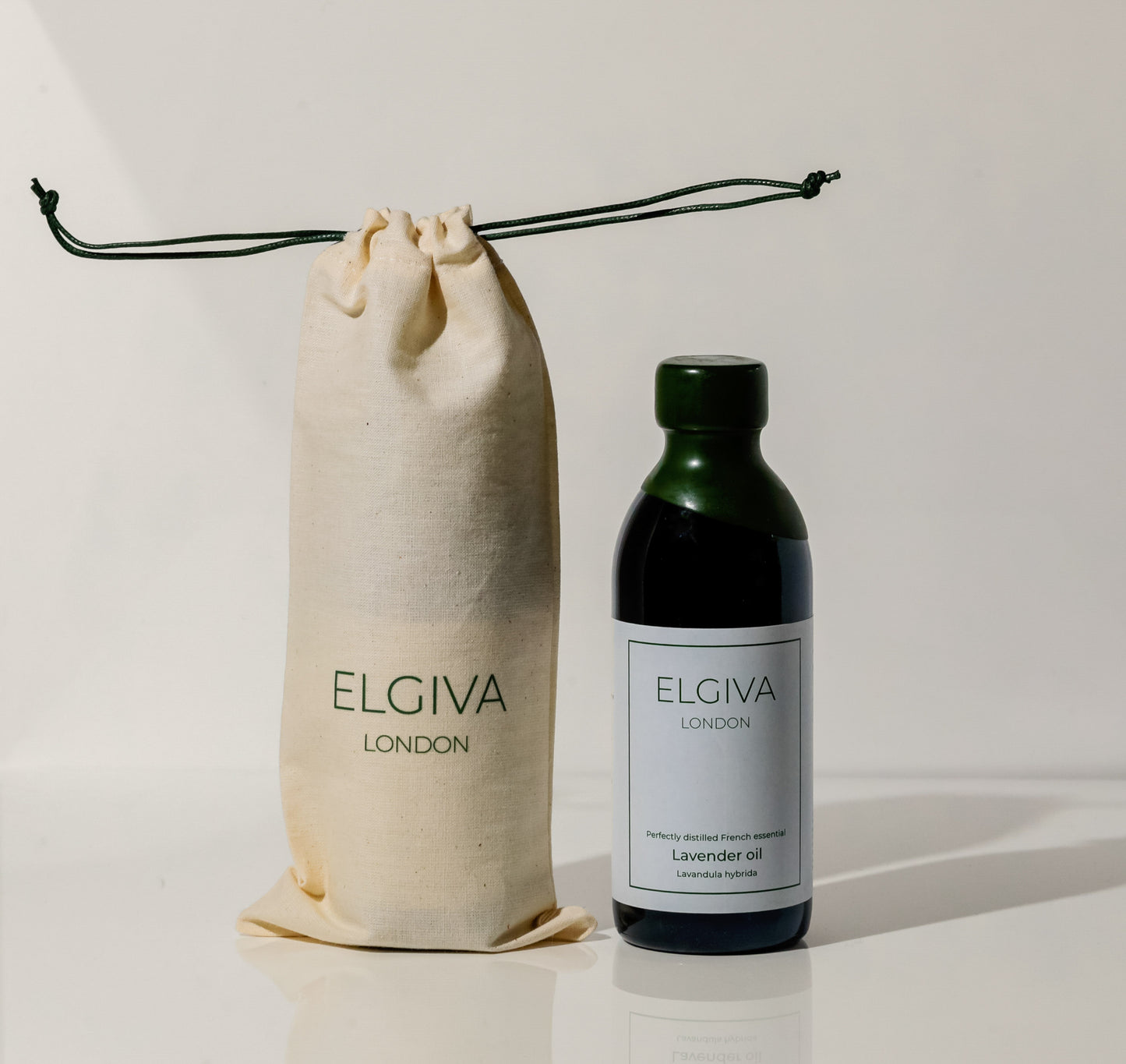 250ml wax topped bottle of elgiva london lavender oil and branded gift bag