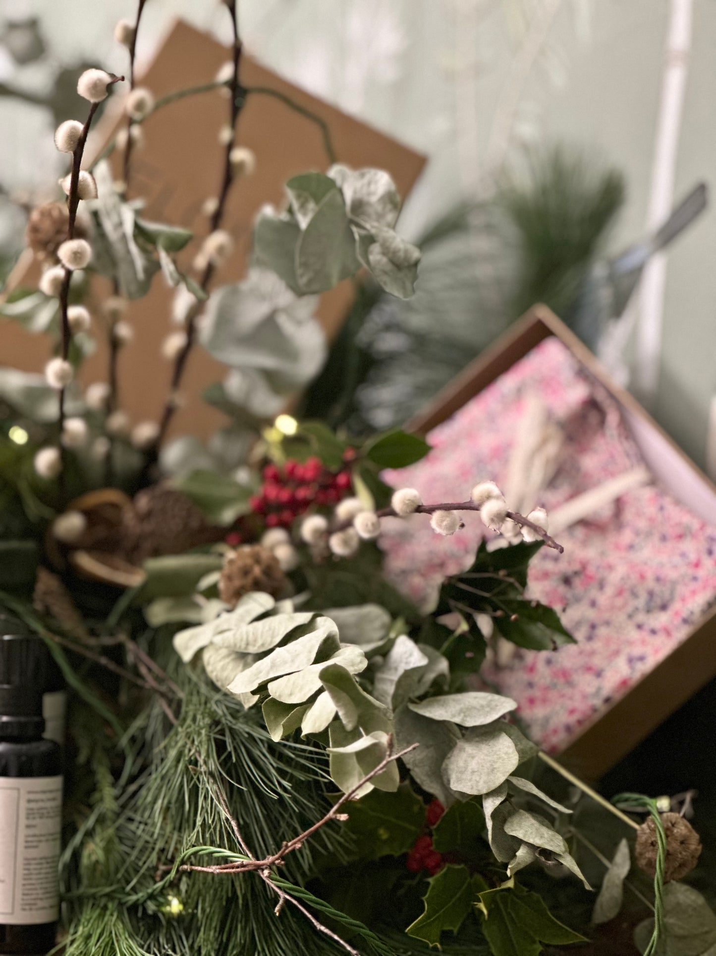 Liberty print sachet in gift box looking festive