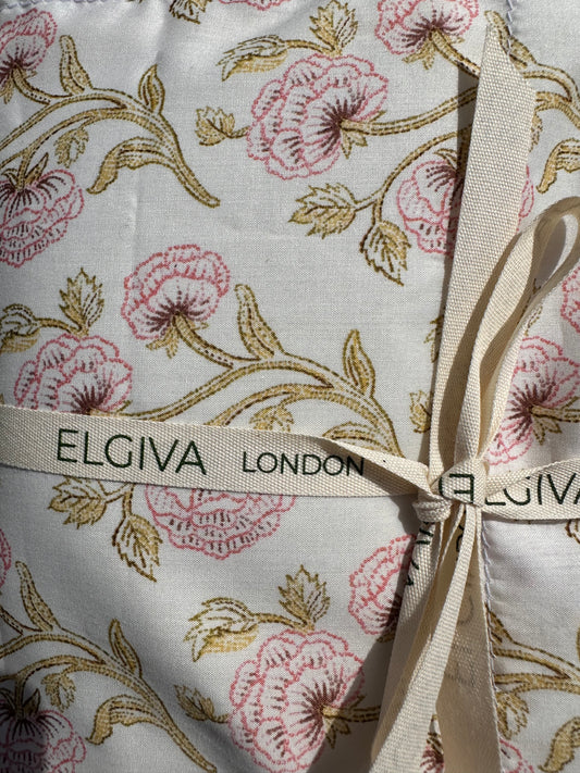 Elgiva London liberty print lavender sachet in box with branded ribbon around it