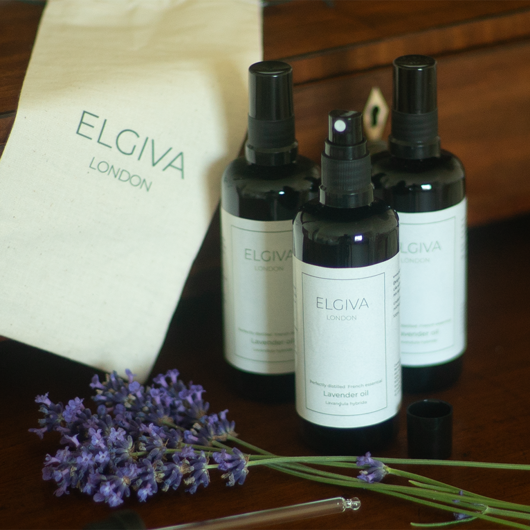 Elgiva London 100ml single-estate lavender oil bottle